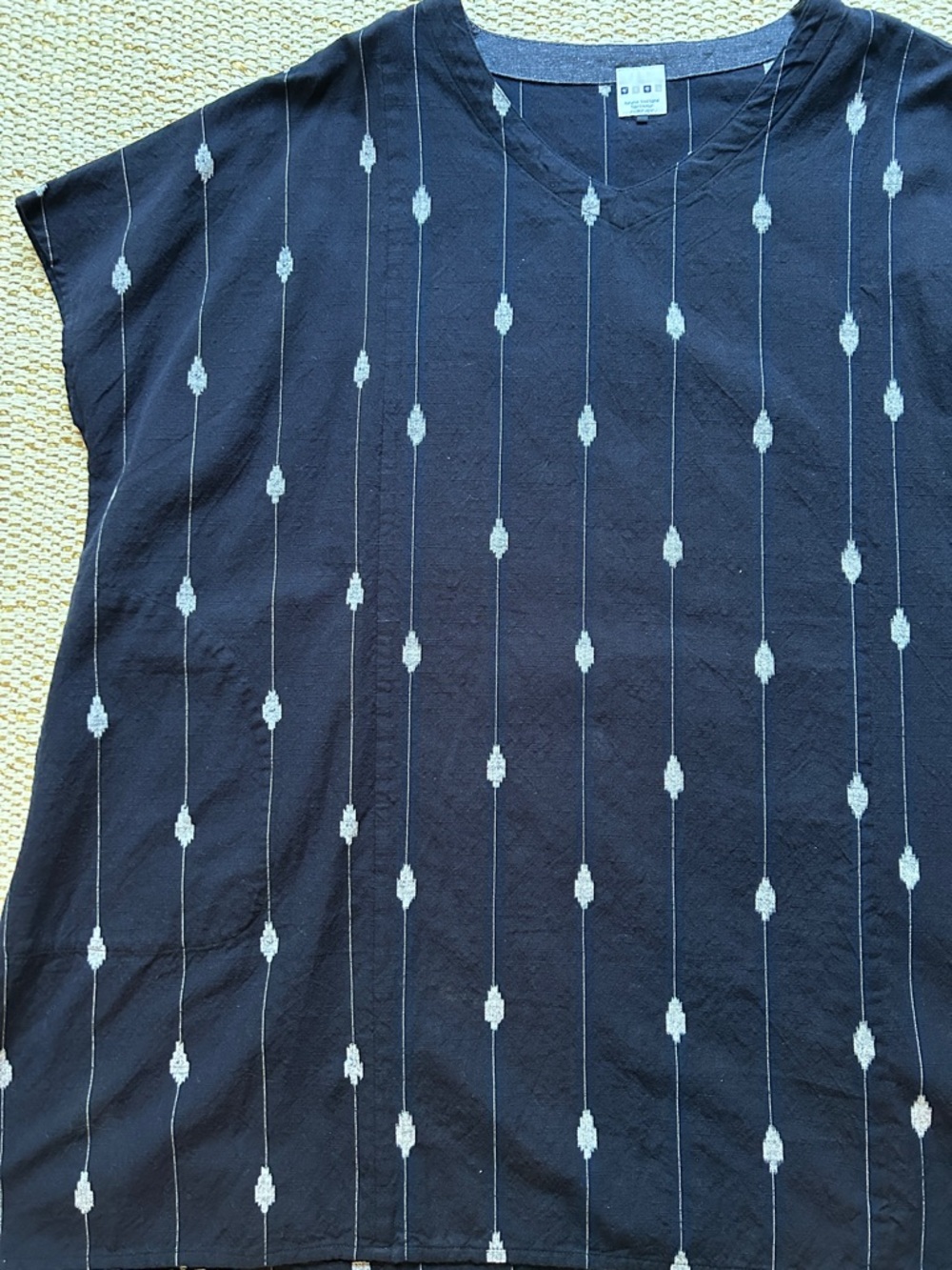Handmade indigo Japanese tunic - kurume kasuri - Picture 3 of 7
